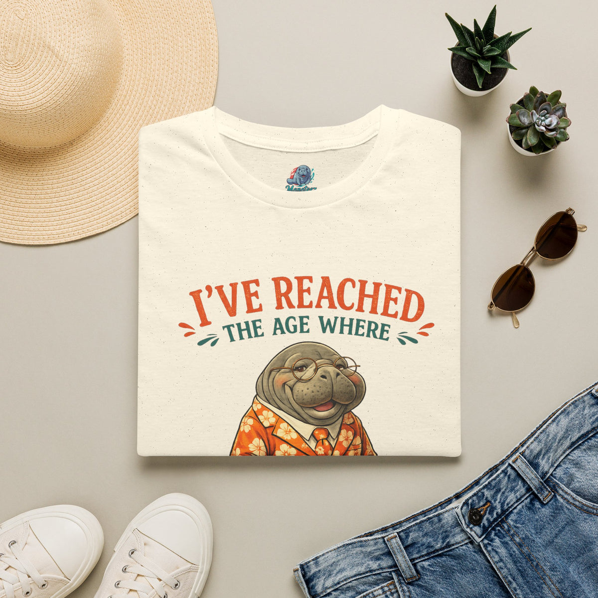 I've Reached the Age Where My Opinion Is a Public Service Shirt | Funny Manatee Tee | Senior Humor Graphic T-Shirt