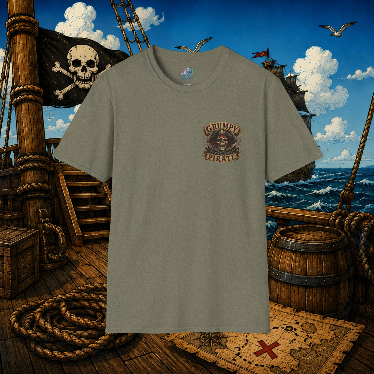 Aged Bitter Still Dangerous Pirate Skull Shirt – Funny Old Pirate Graphic Tee