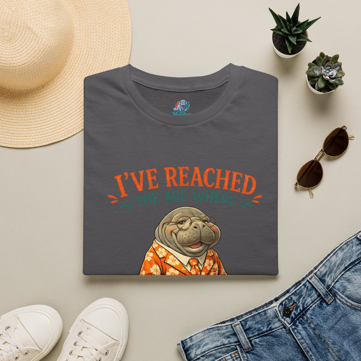 I've Reached the Age Where My Opinion Is a Public Service Shirt | Funny Manatee Tee | Senior Humor Graphic T-Shirt