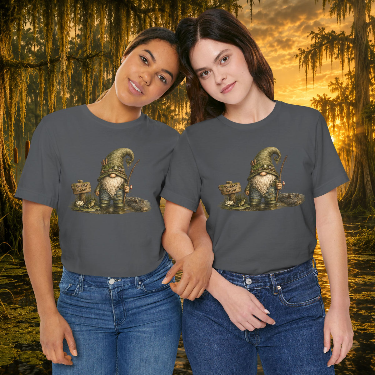 Swamp Gnome Shirt, Southern Swamp Life Tee, Fishing Gnome T-Shirt, Bayou Gnome Shirt, Alligator Gnome, Frog Lover Gift, Country Swamp Shirt