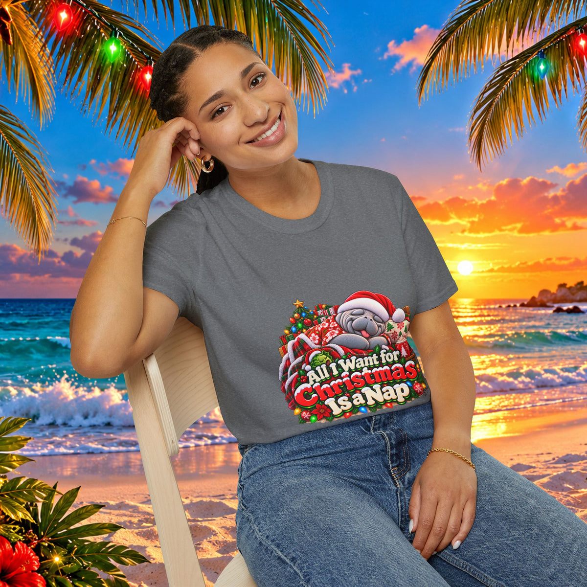 All I Want for Christmas Is a Nap Christmas T-Shirt
