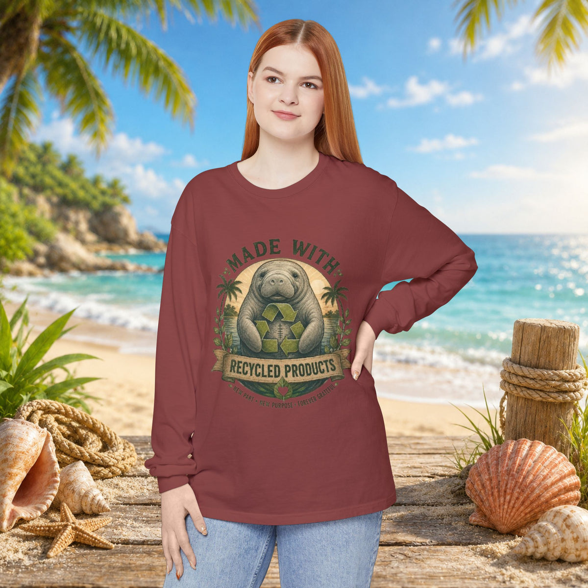 Made with Recycled Parts Funny Liver Transplant Manatee T-Shirt | Organ Donor Awareness Gift