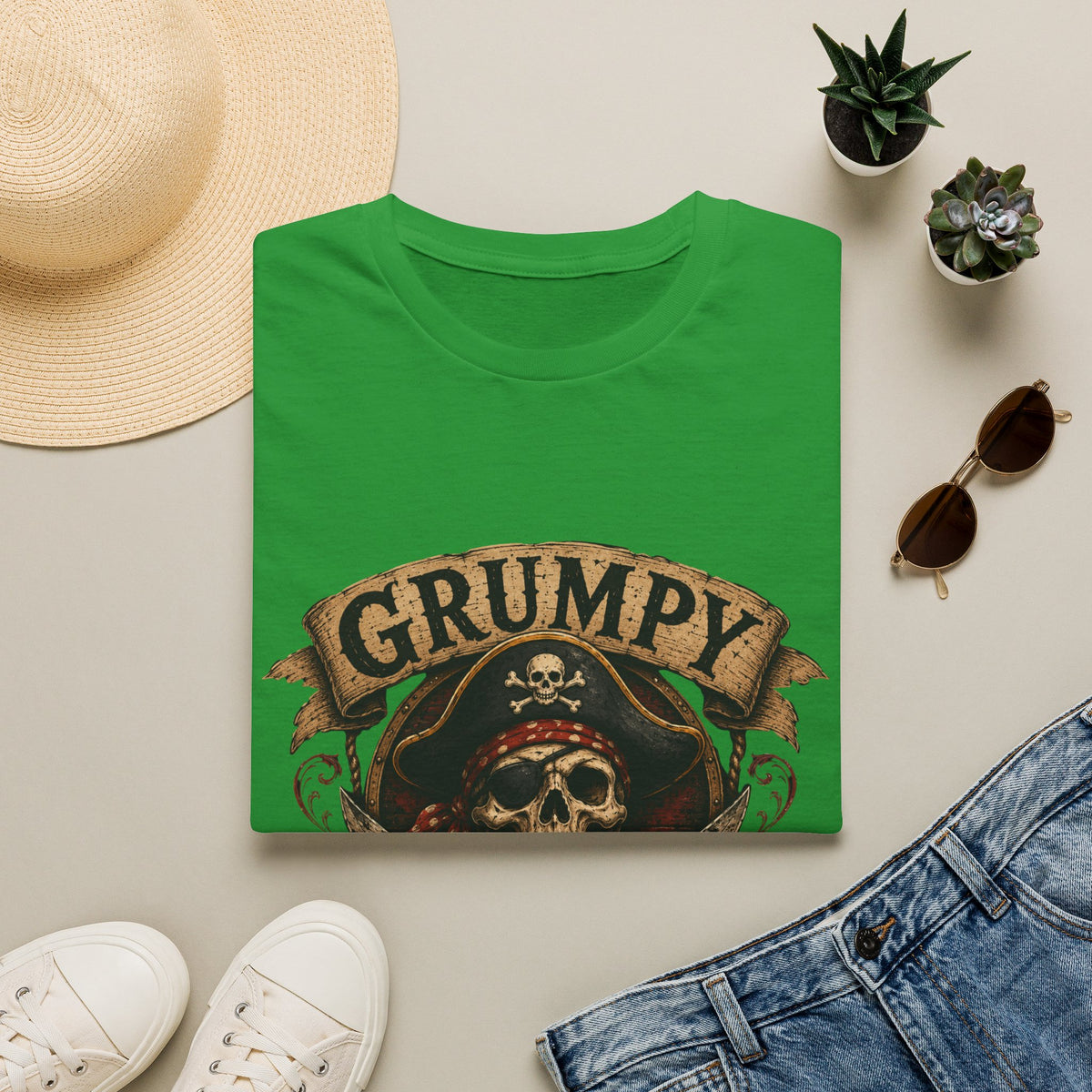 Grumpy Pirate Skull T-Shirt