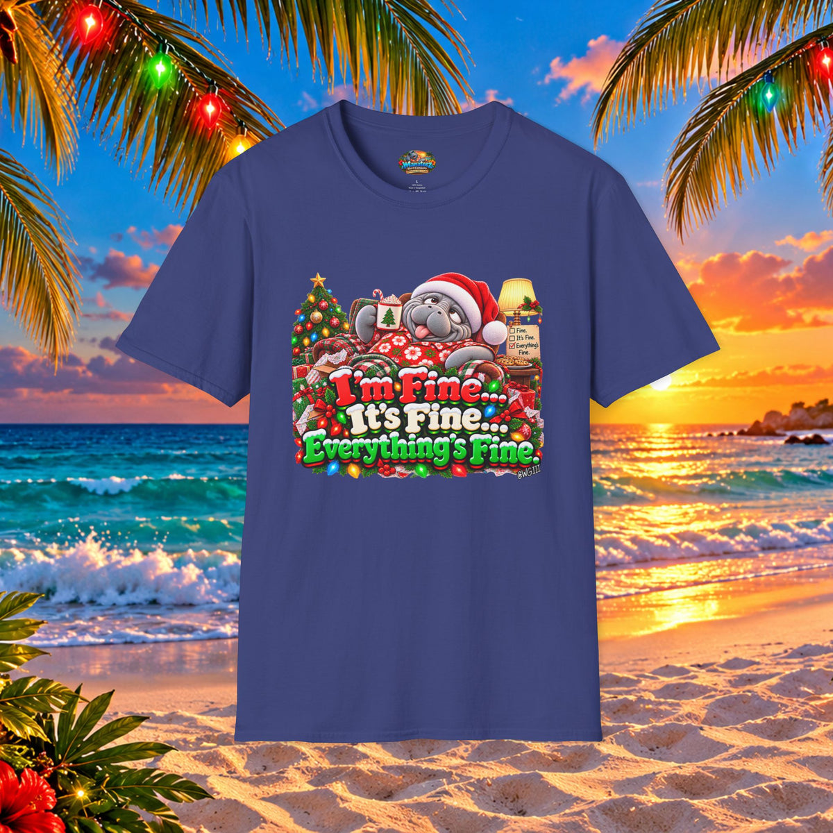 I’m Fine It’s Fine Everything’s Fine Christmas T-Shirt