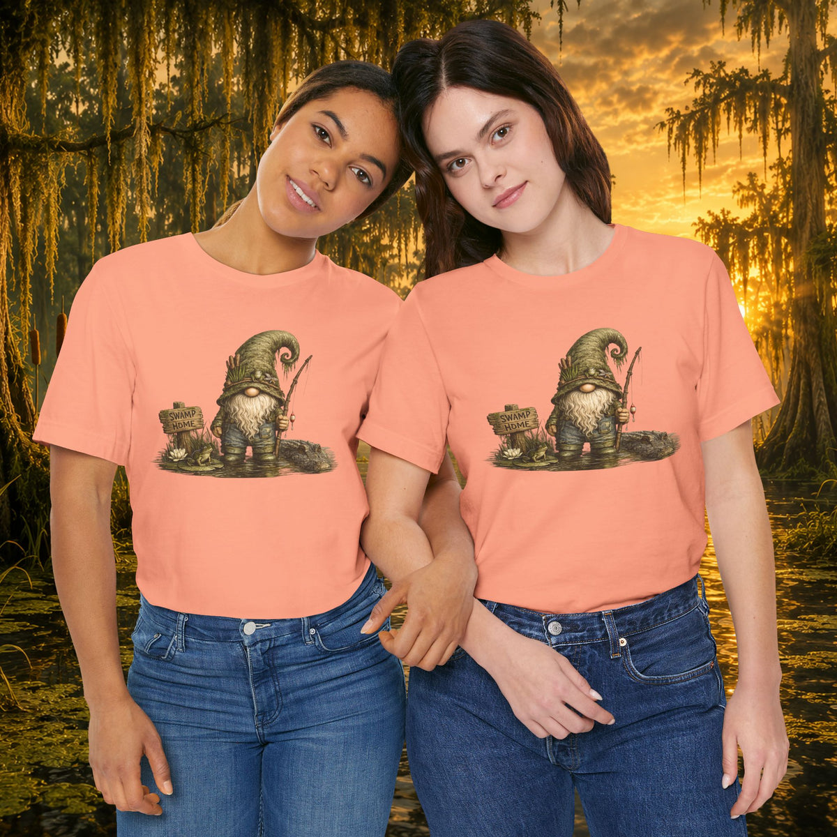 Swamp Gnome Shirt, Southern Swamp Life Tee, Fishing Gnome T-Shirt, Bayou Gnome Shirt, Alligator Gnome, Frog Lover Gift, Country Swamp Shirt