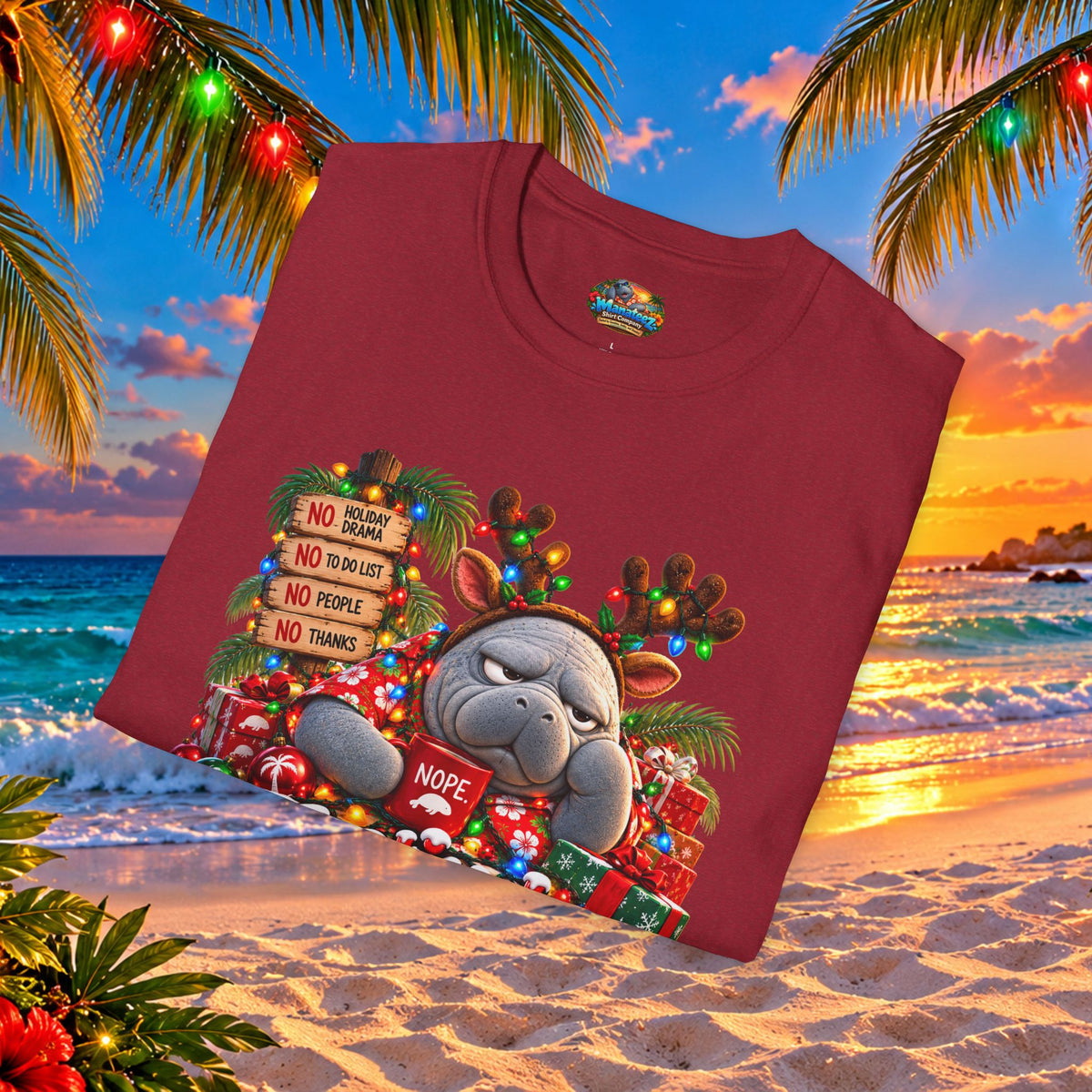 Festively Unavailable Christmas Manatee T-Shirt