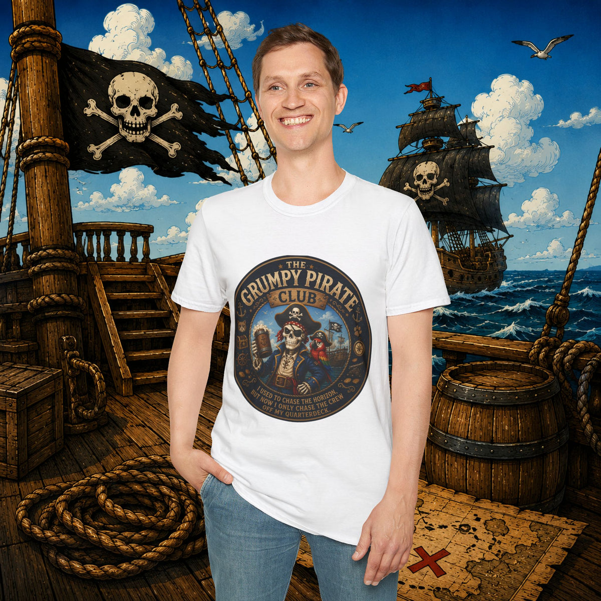 The Grumpy Pirate Skeleton Club T-Shirt