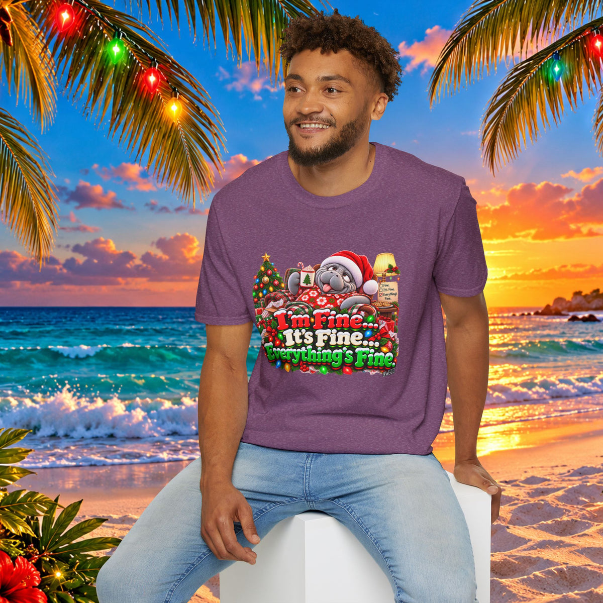 I’m Fine It’s Fine Everything’s Fine Christmas T-Shirt