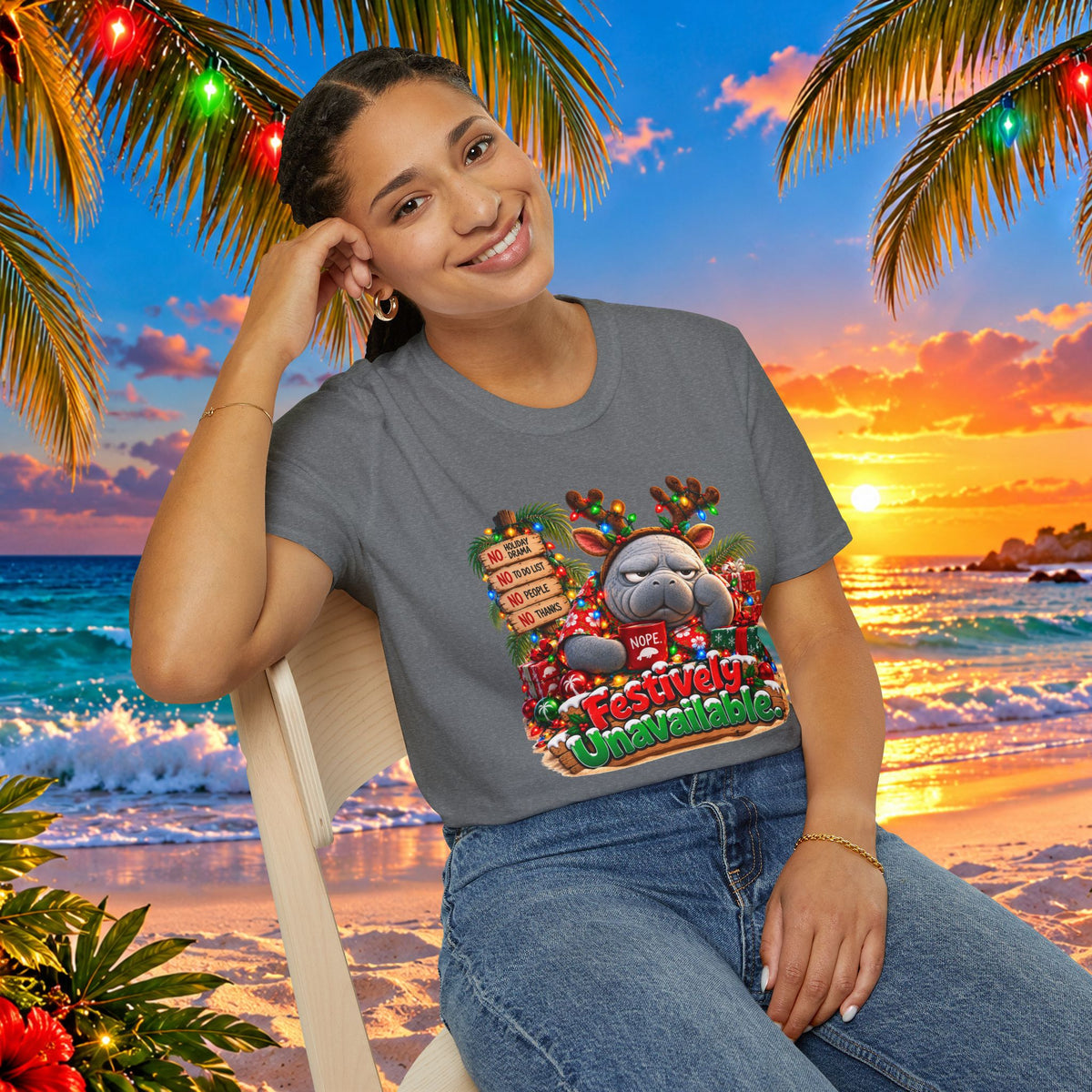 Festively Unavailable Christmas Manatee T-Shirt