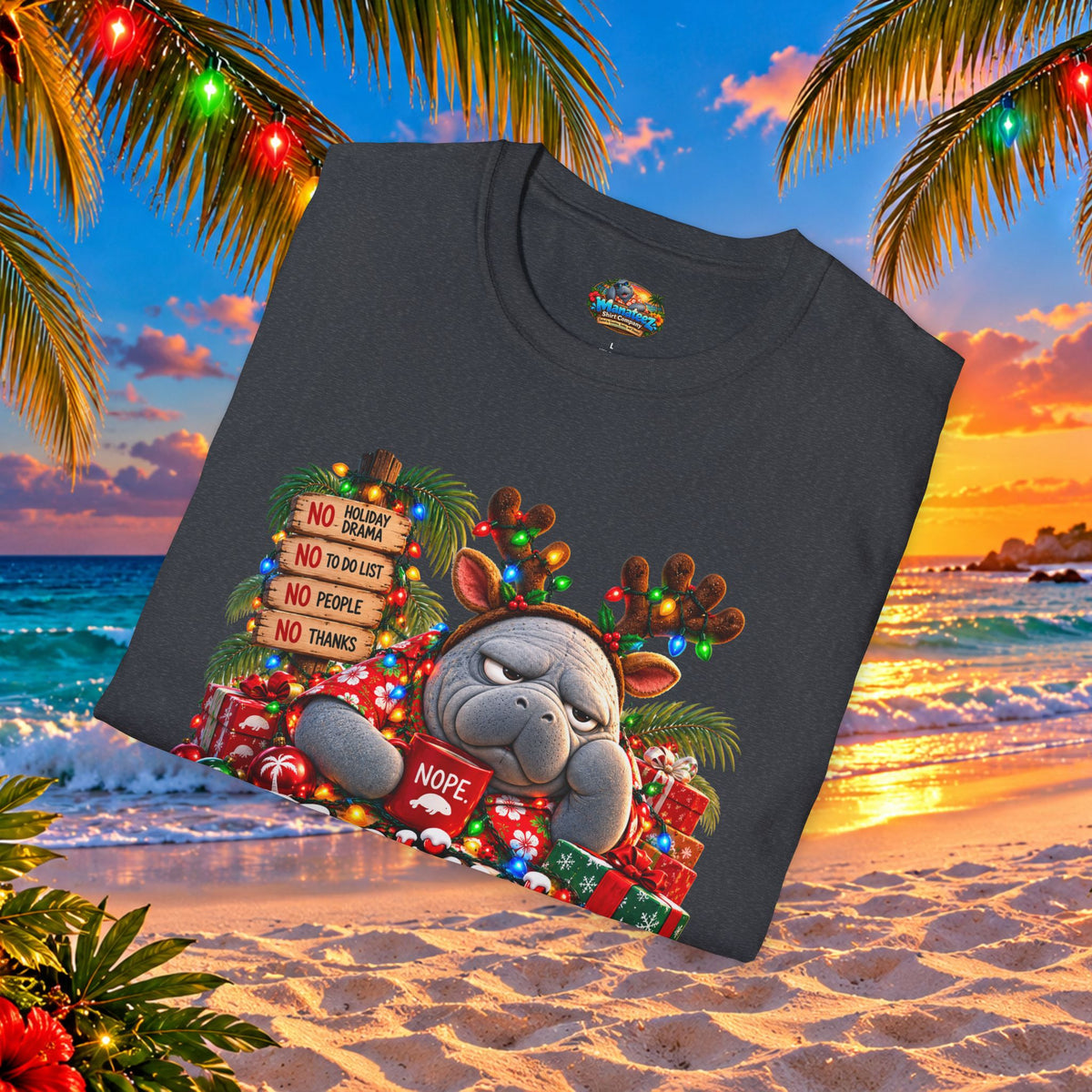 Festively Unavailable Christmas Manatee T-Shirt