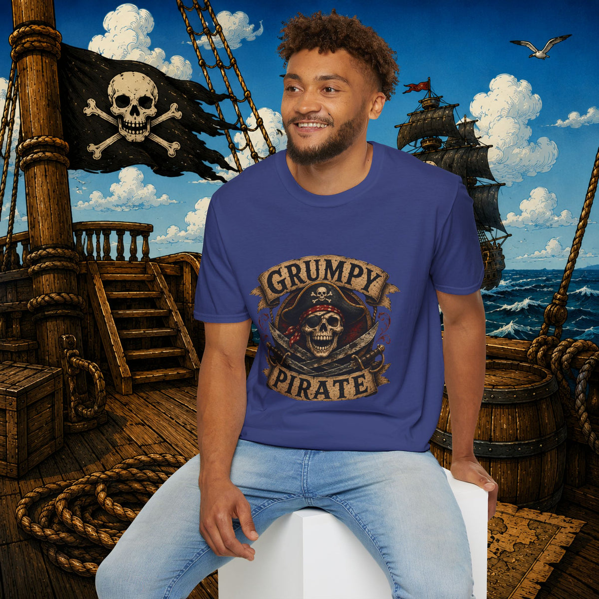 Grumpy Pirate Skull T-Shirt