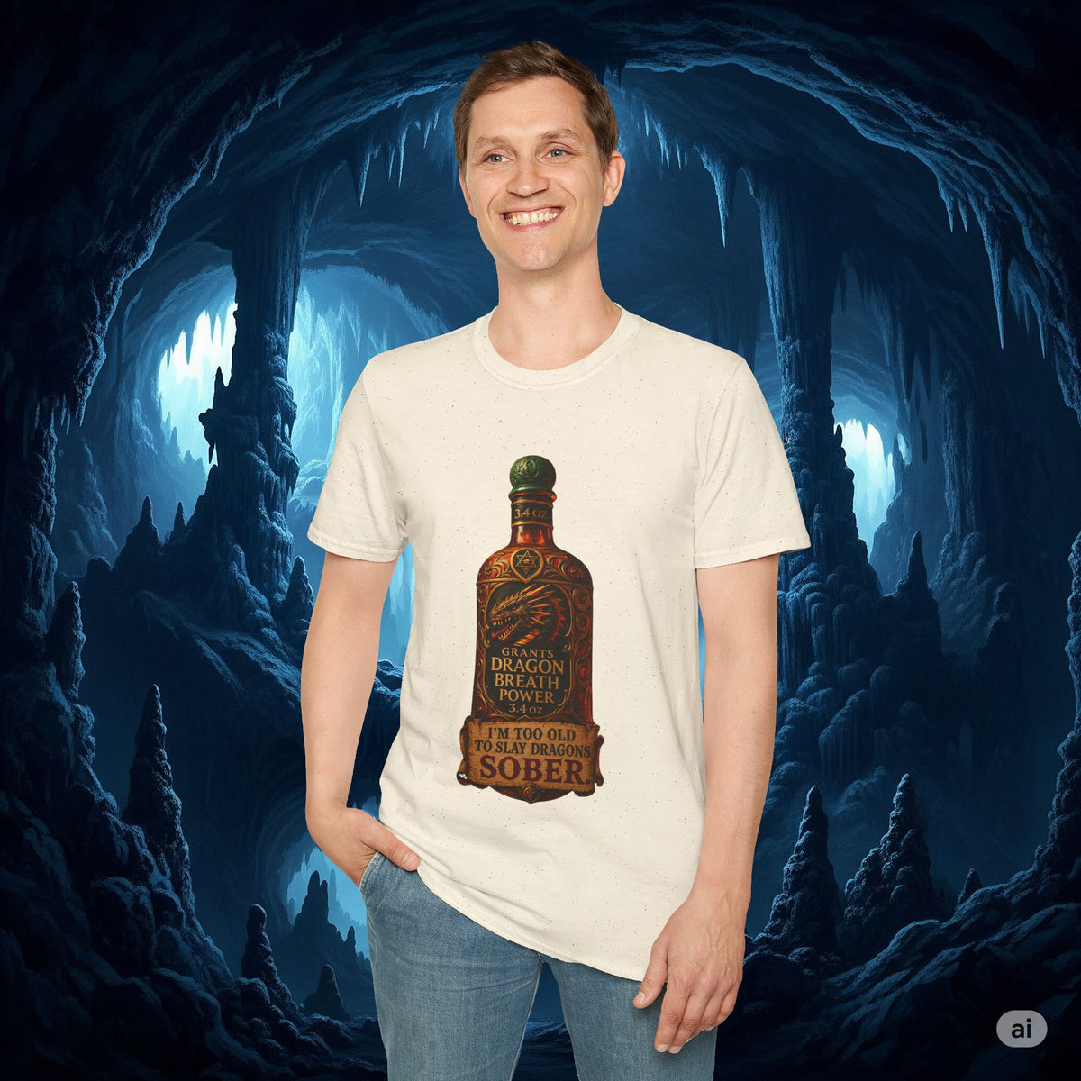 I'm Too Old to Slay Dragons Sober Shirt – Funny Dragon Breath Potion Fantasy T-Shirt