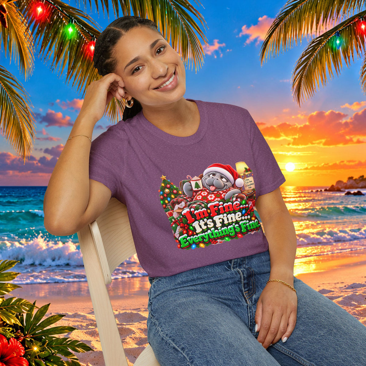 I’m Fine It’s Fine Everything’s Fine Christmas T-Shirt
