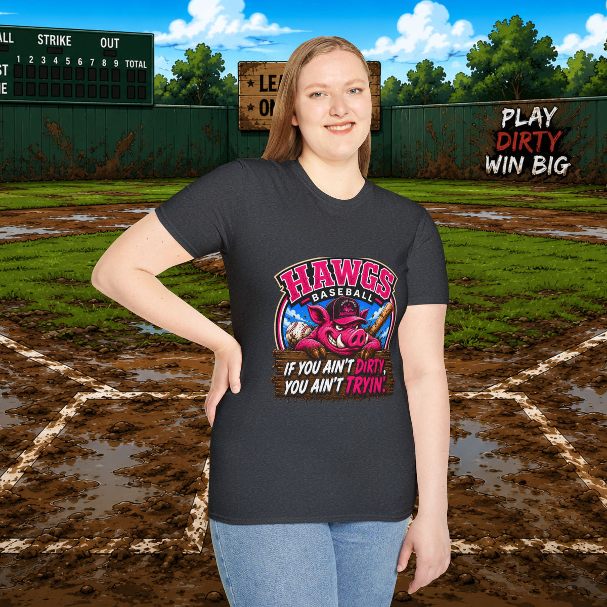Hawgs Baseball “If You Ain’t Dirty, You Ain’t Tryin’” T-Shirt