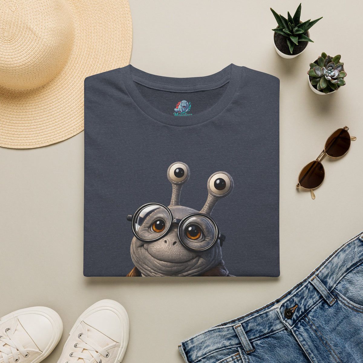 Cute Nerdy Snail Shirt | Steampunk Professor Snail Graphic Tee | Funny Bookworm Animal T-Shirt