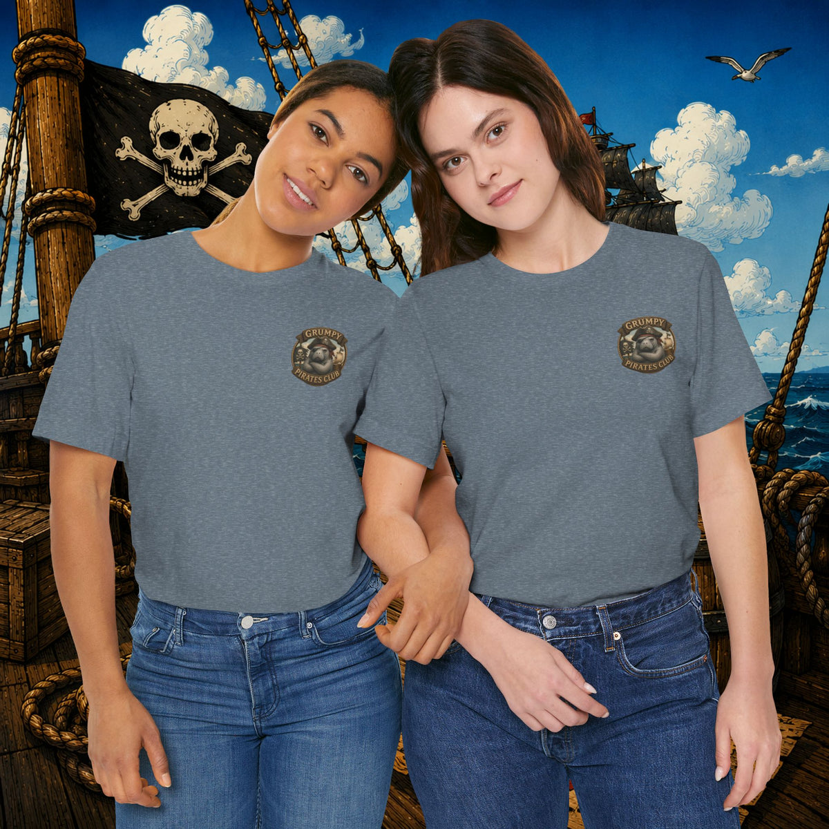 The Older the Pirate, The Better the Stories | Grumpy Pirate Club Manatee T-Shirt