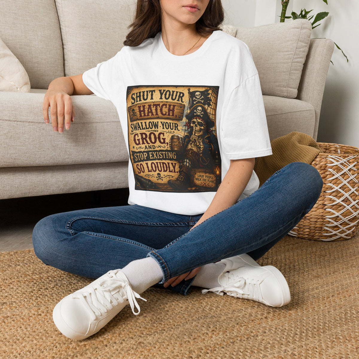 Shut Your Hatch Swallow Your Grog Pirate T-Shirt