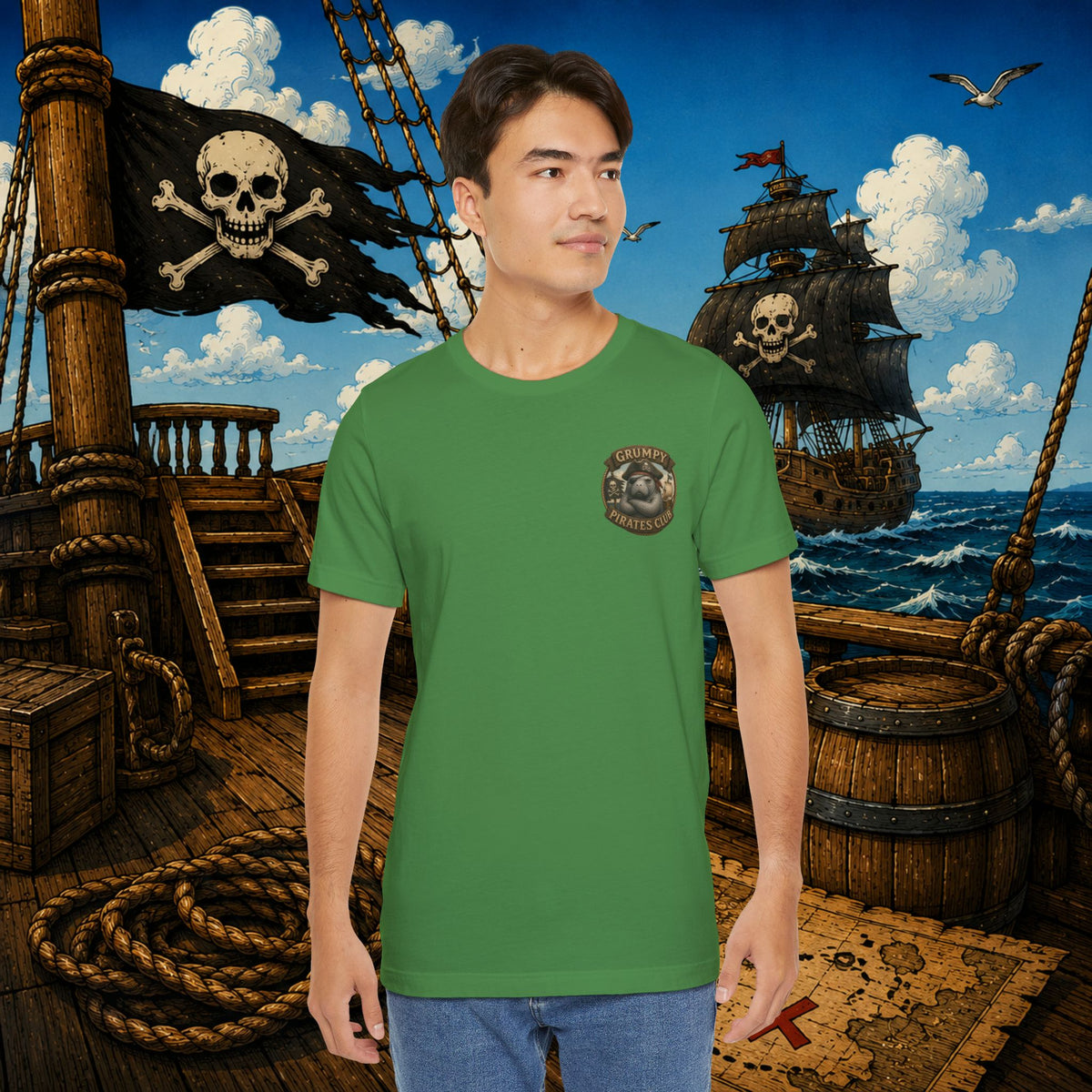 Grumpier Than a Manatee Without Snacks | Funny Pirate Manatee T-Shirt