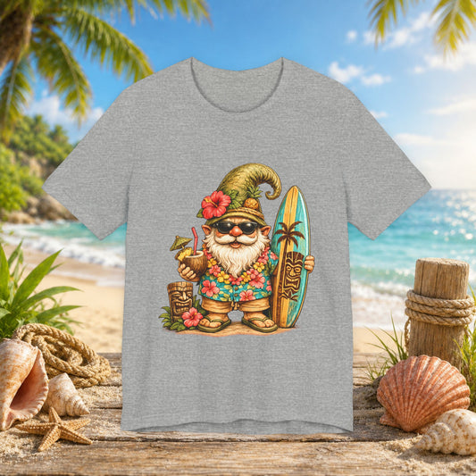 Surfing Tiki Gnome | Tropical Hawaiian Beach Fantasy Art