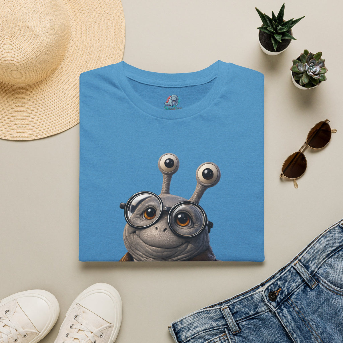 Cute Nerdy Snail Shirt | Steampunk Professor Snail Graphic Tee | Funny Bookworm Animal T-Shirt