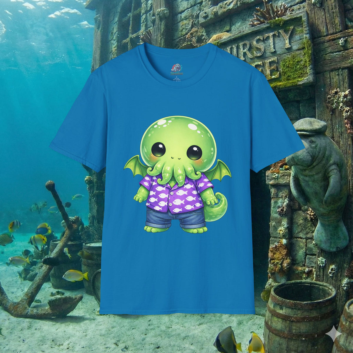 Cute Cthulhu Hawaiian Shirt T-Shirt | Kawaii Lovecraft Monster Graphic Tee | Adorable Tentacle Creature Shirt