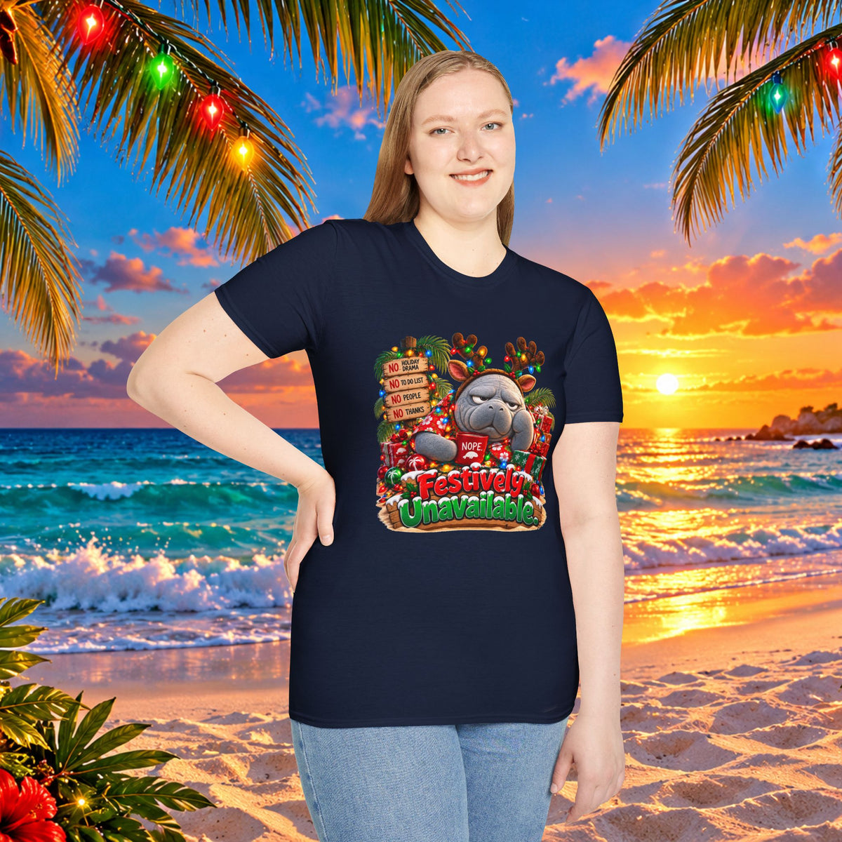 Festively Unavailable Christmas Manatee T-Shirt