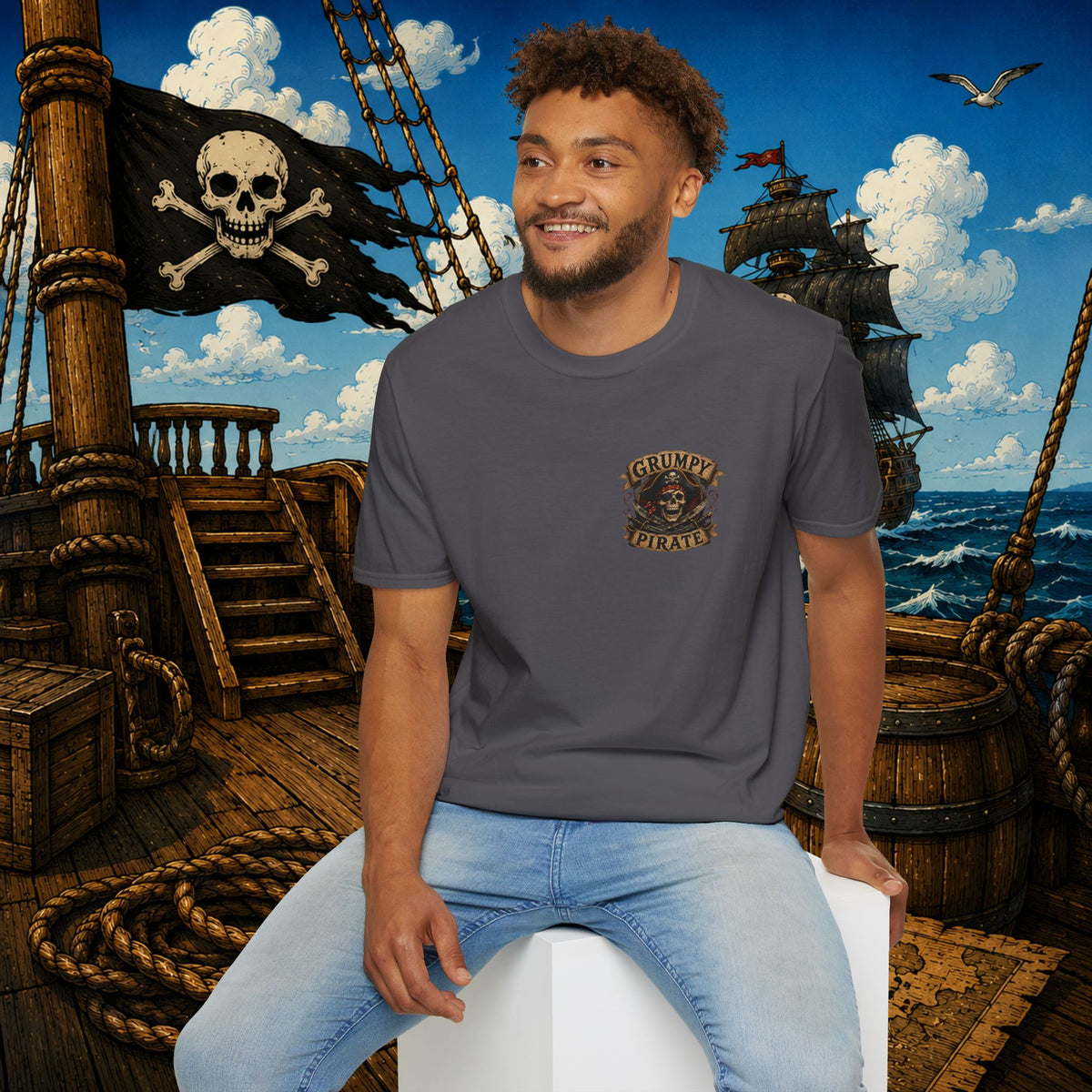 Aged Bitter Still Dangerous Pirate Skull Shirt – Funny Old Pirate Graphic Tee