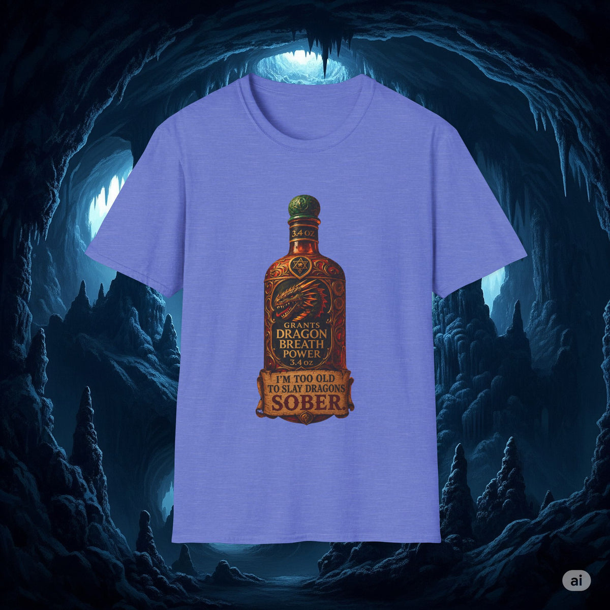 I'm Too Old to Slay Dragons Sober Shirt – Funny Dragon Breath Potion Fantasy T-Shirt
