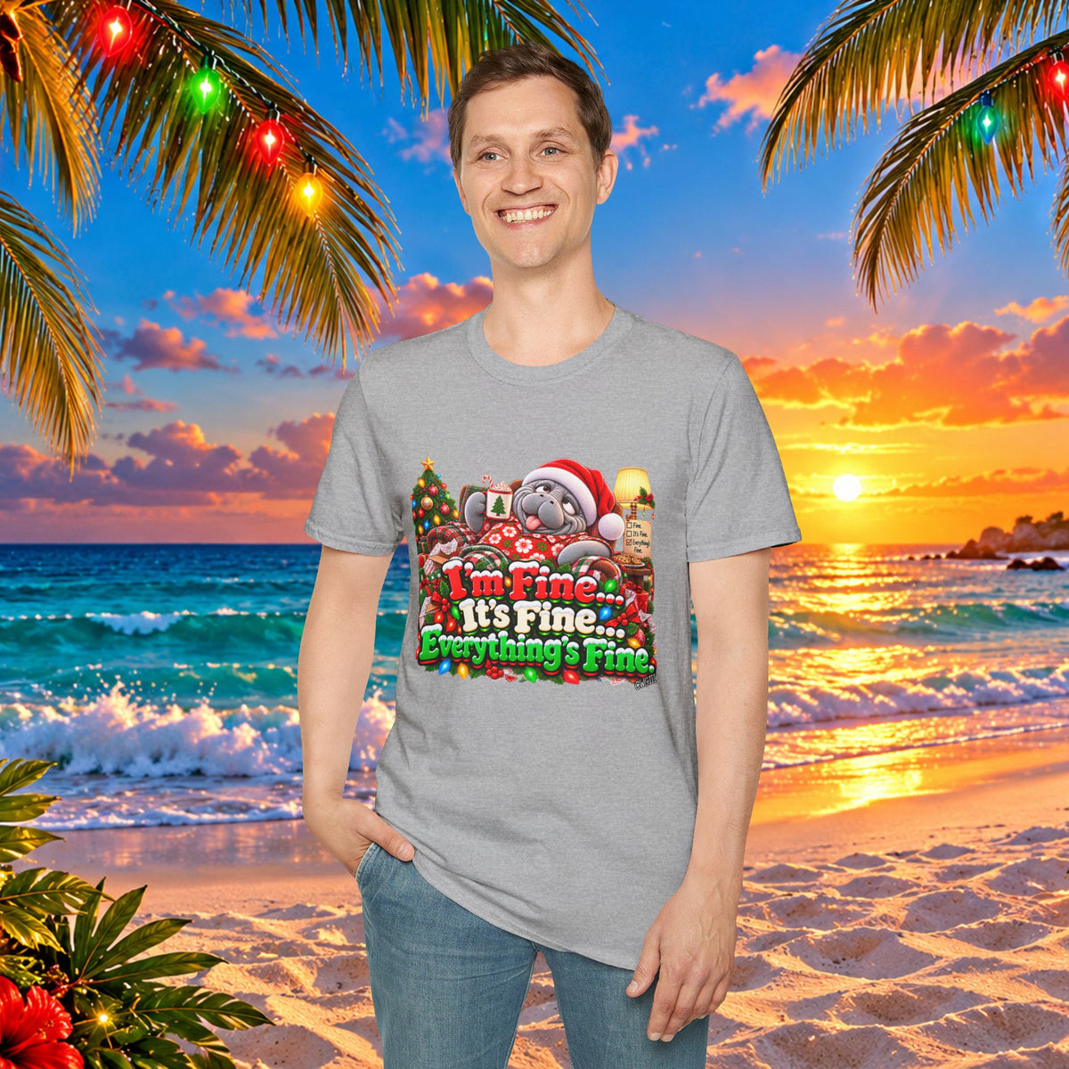 I’m Fine It’s Fine Everything’s Fine Christmas T-Shirt