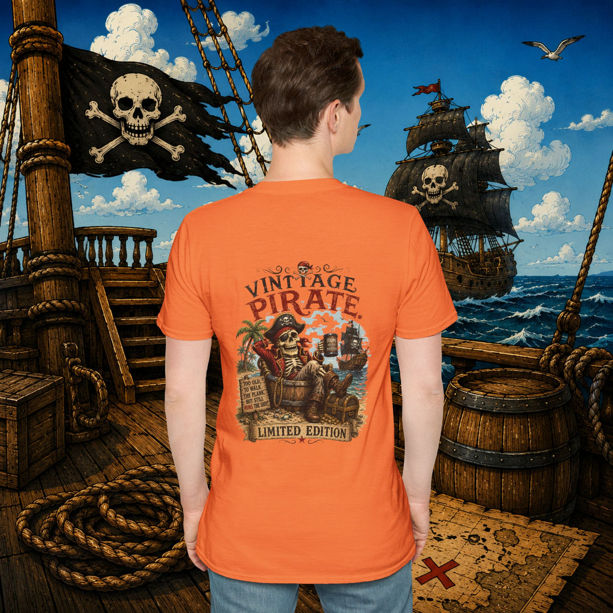 Vintage Pirate Limited Edition – Funny Aging Pirate Skeleton T-Shirt | Old Pirate Humor Tee