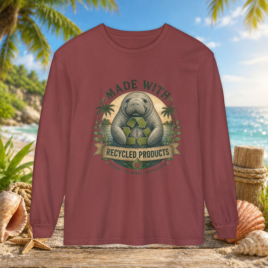 Made with Recycled Parts Funny Liver Transplant Manatee T-Shirt | Organ Donor Awareness Gift