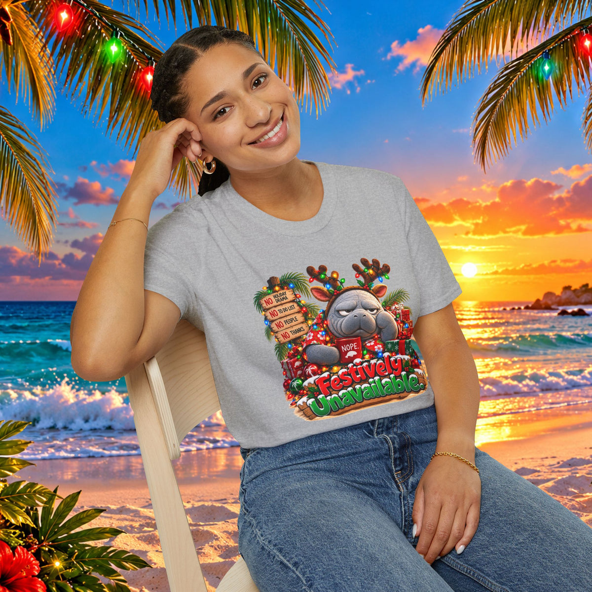 Festively Unavailable Christmas Manatee T-Shirt