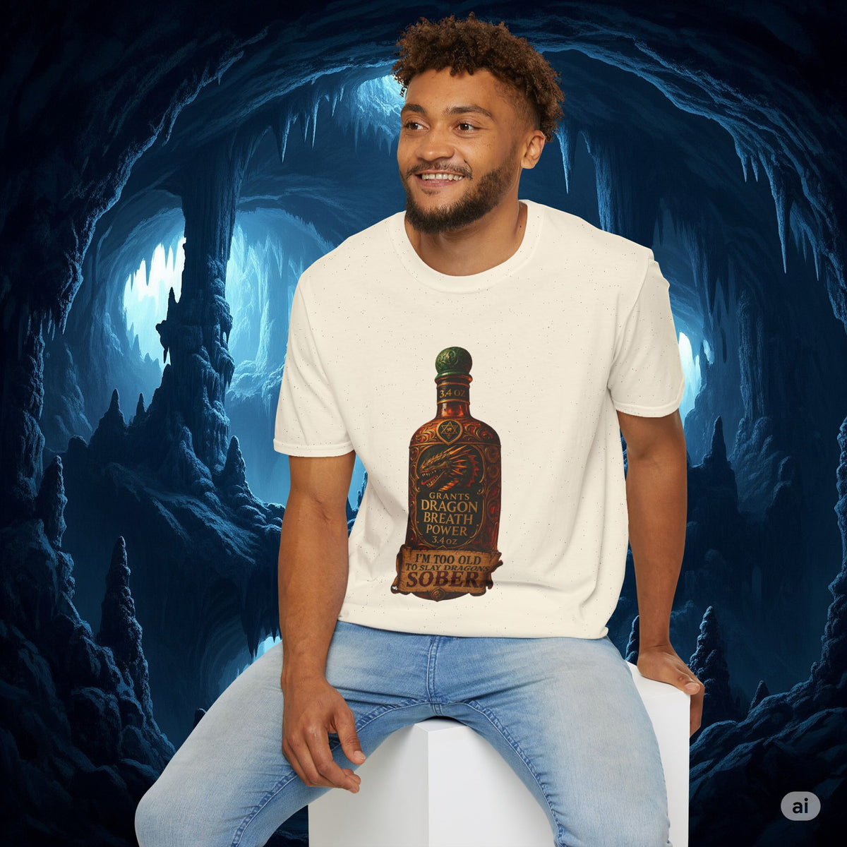 I'm Too Old to Slay Dragons Sober Shirt – Funny Dragon Breath Potion Fantasy T-Shirt