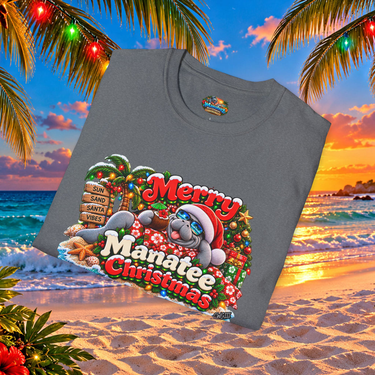 Merry Manatee Christmas T-Shirt