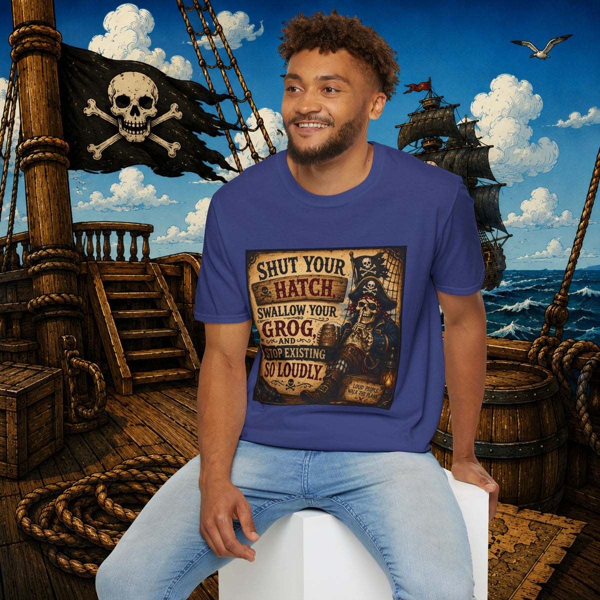 Shut Your Hatch Swallow Your Grog Pirate T-Shirt