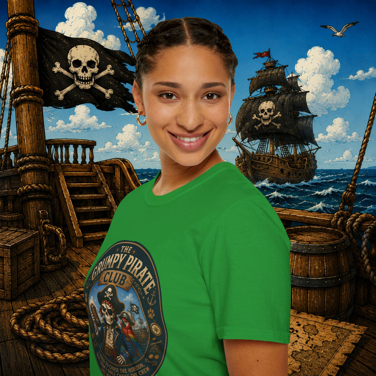 The Grumpy Pirate Skeleton Club T-Shirt