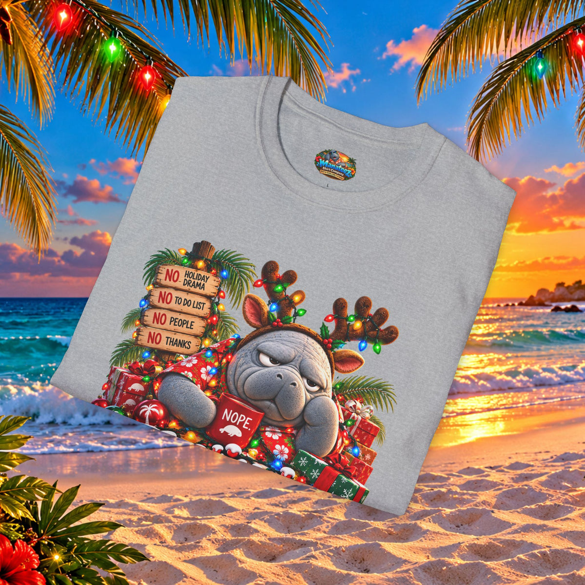 Festively Unavailable Christmas Manatee T-Shirt
