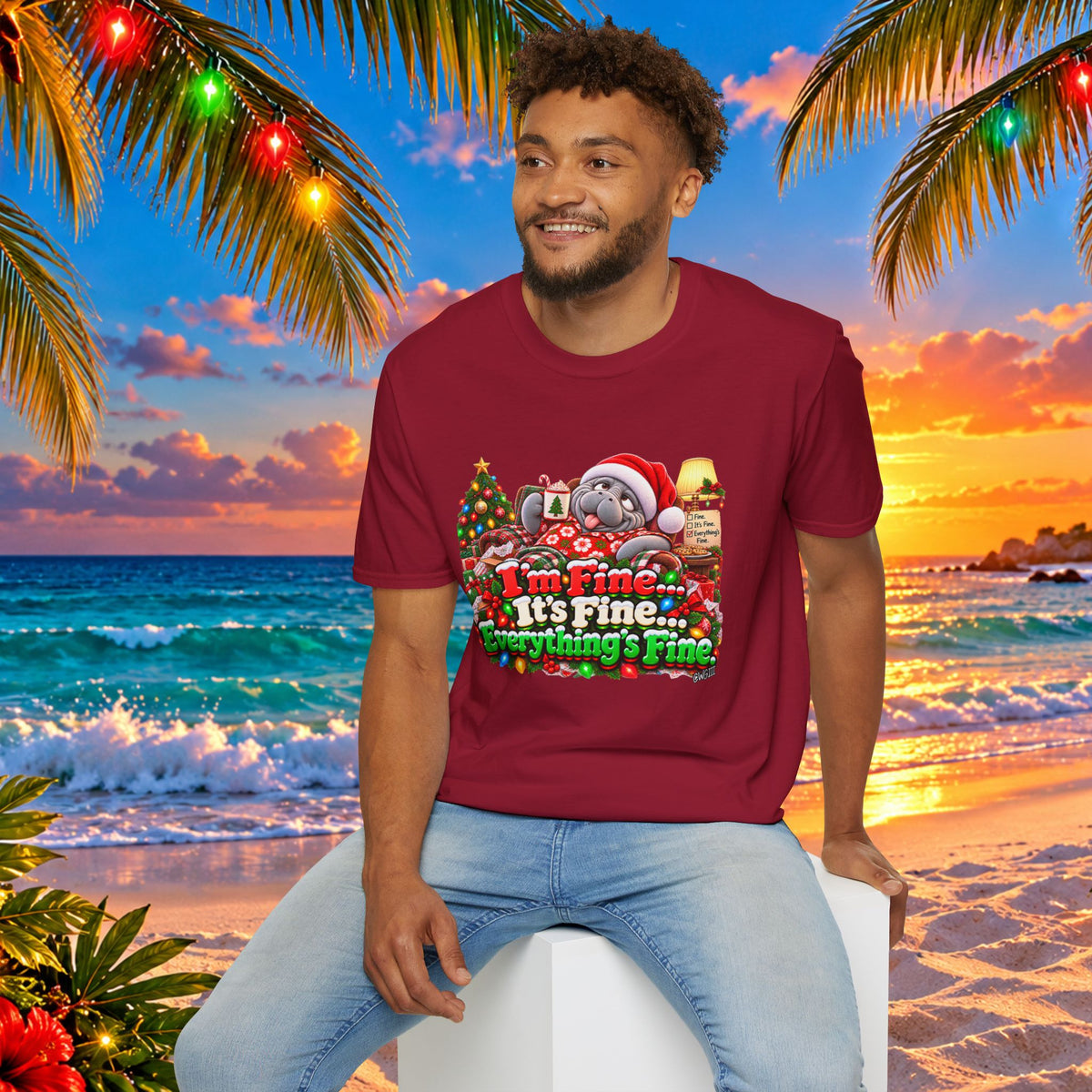 I’m Fine It’s Fine Everything’s Fine Christmas T-Shirt