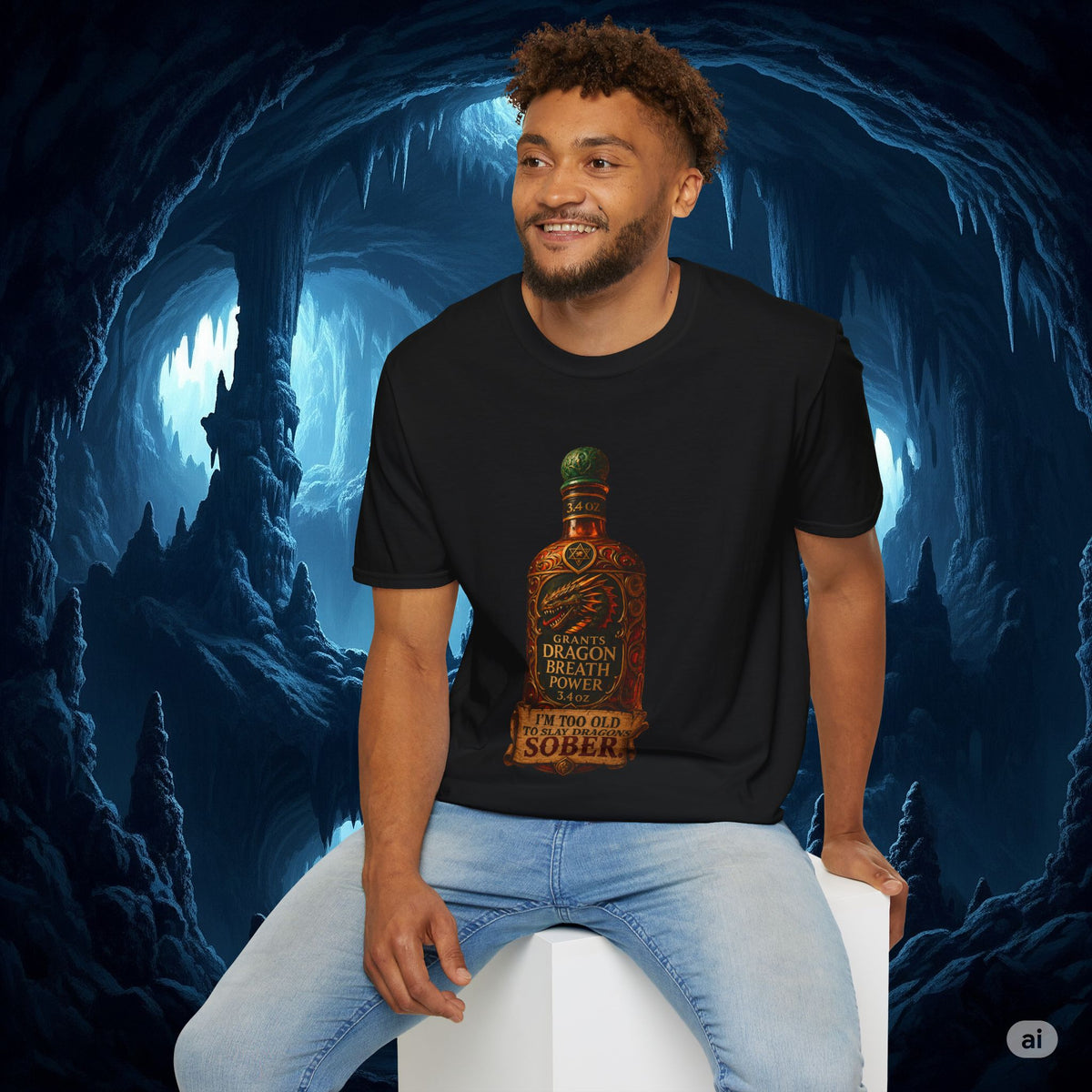 I'm Too Old to Slay Dragons Sober Shirt – Funny Dragon Breath Potion Fantasy T-Shirt