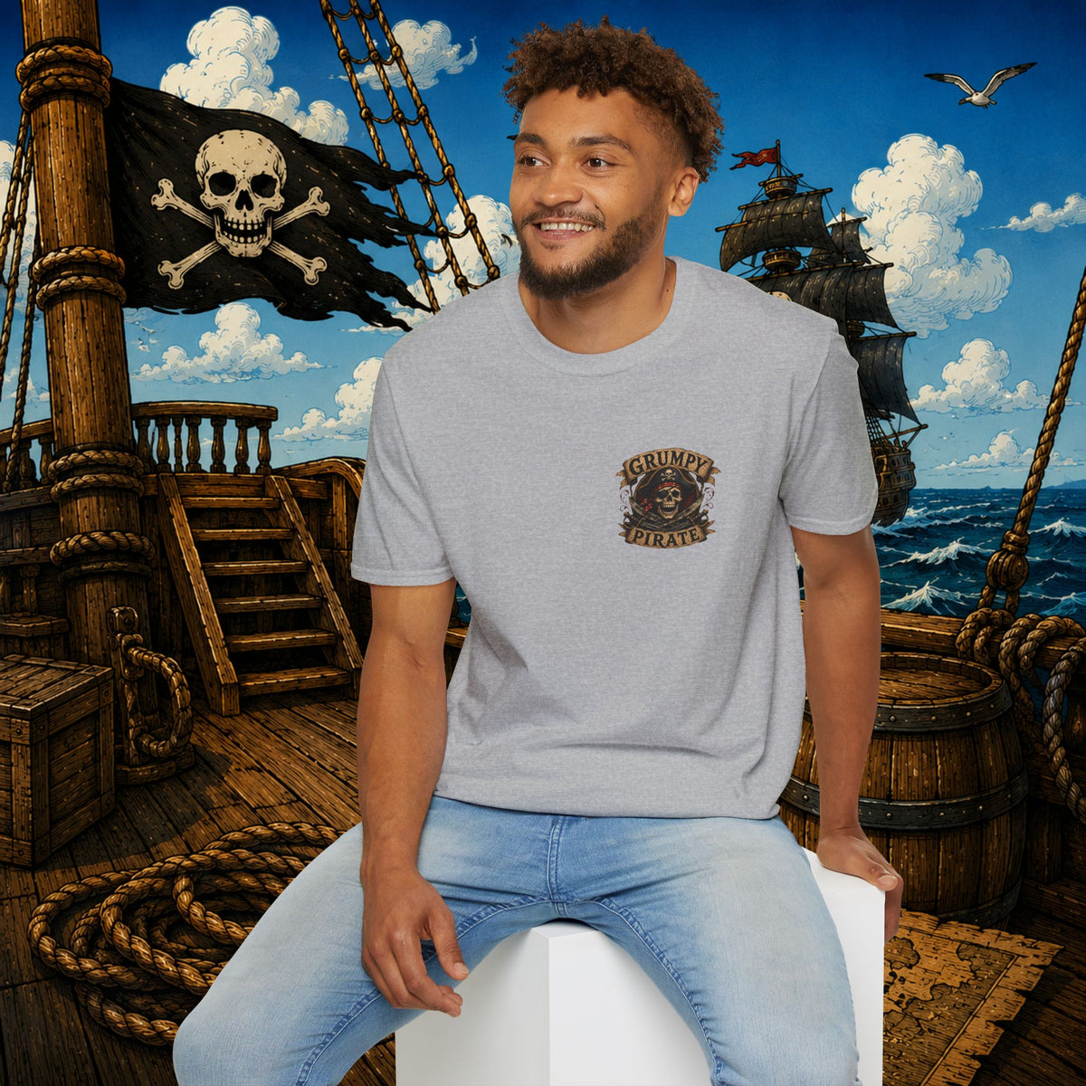 Aged Bitter Still Dangerous Pirate Skull Shirt – Funny Old Pirate Graphic Tee
