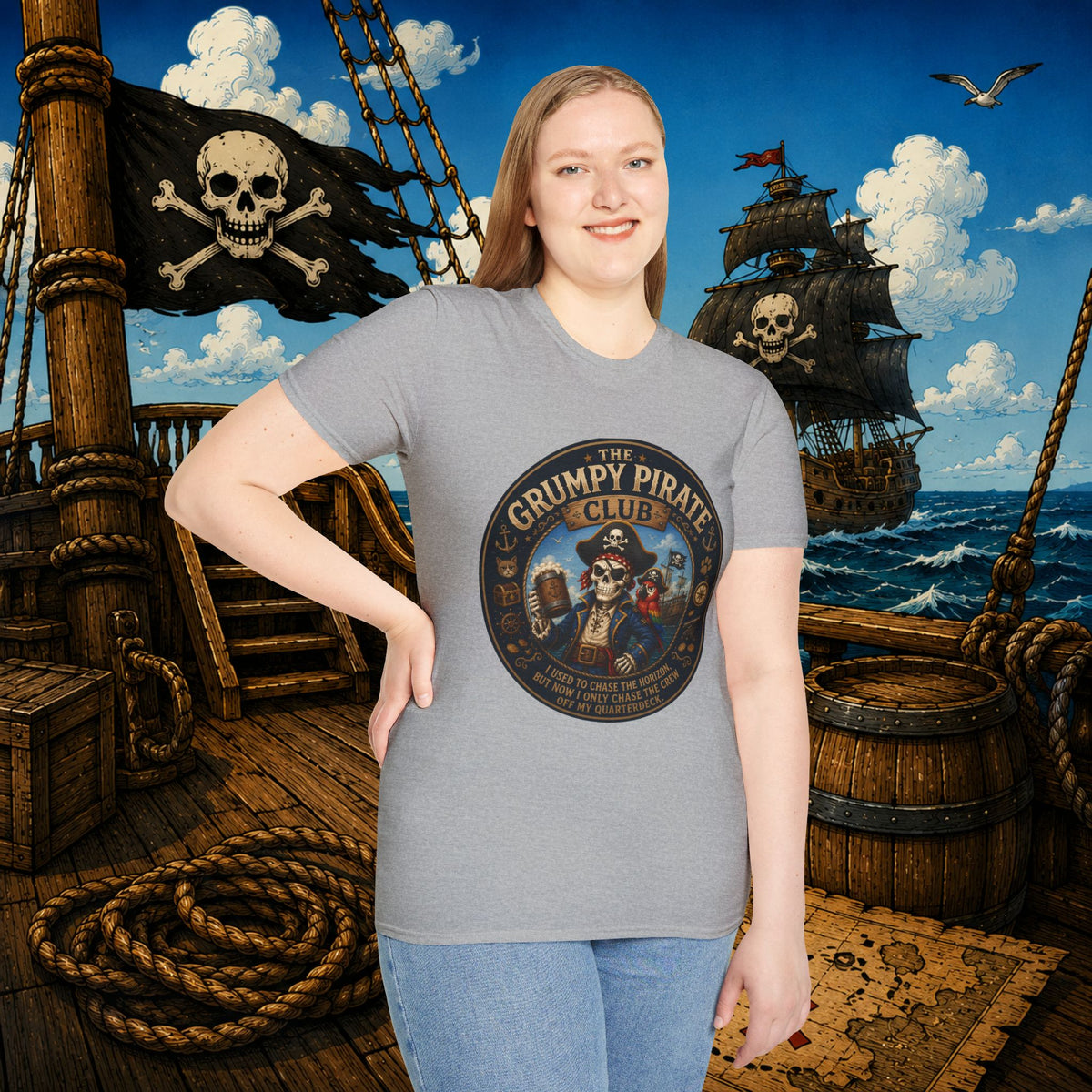 The Grumpy Pirate Skeleton Club T-Shirt