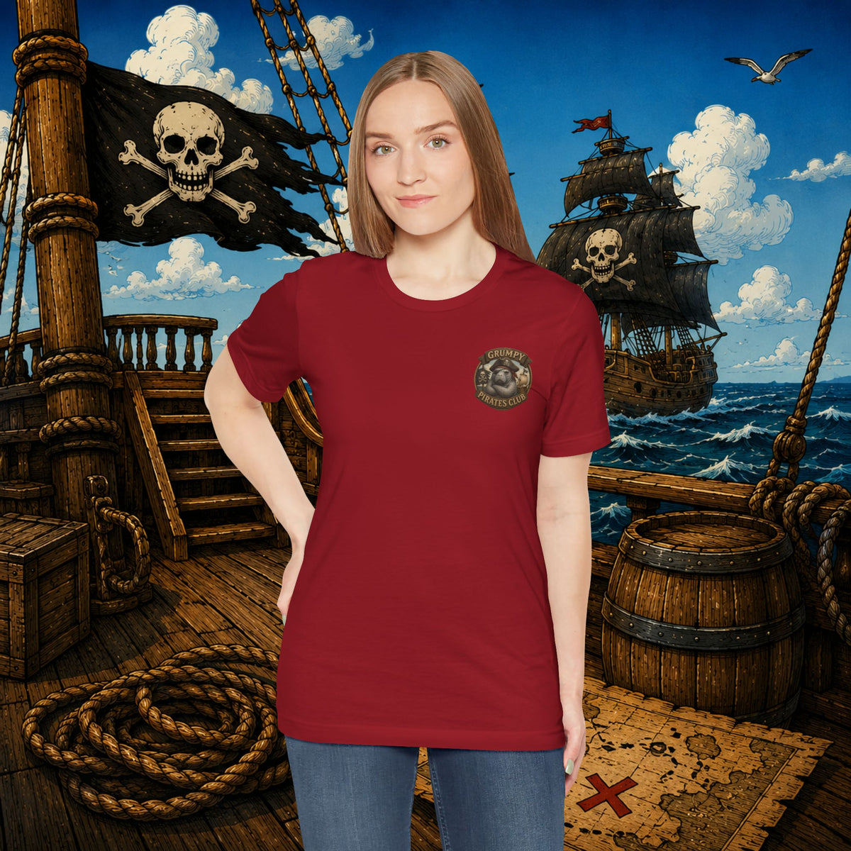Grumpier Than a Manatee Without Snacks | Funny Pirate Manatee T-Shirt