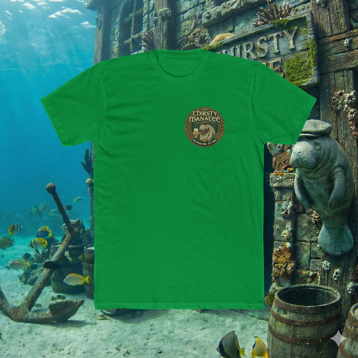 Thirsty Manatee T-Shirt — Vintage Pub Logo Tee