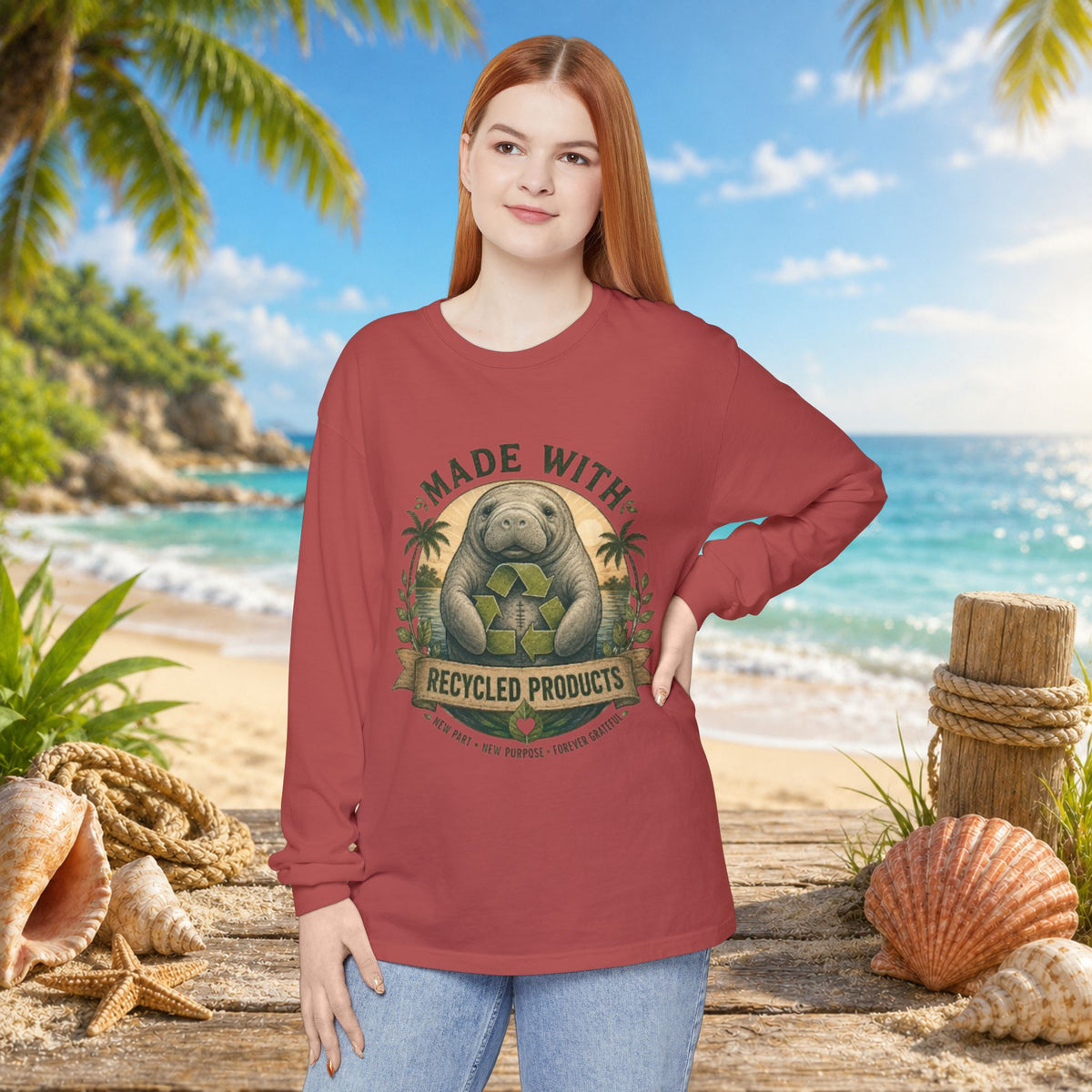 Made with Recycled Parts Funny Liver Transplant Manatee T-Shirt | Organ Donor Awareness Gift