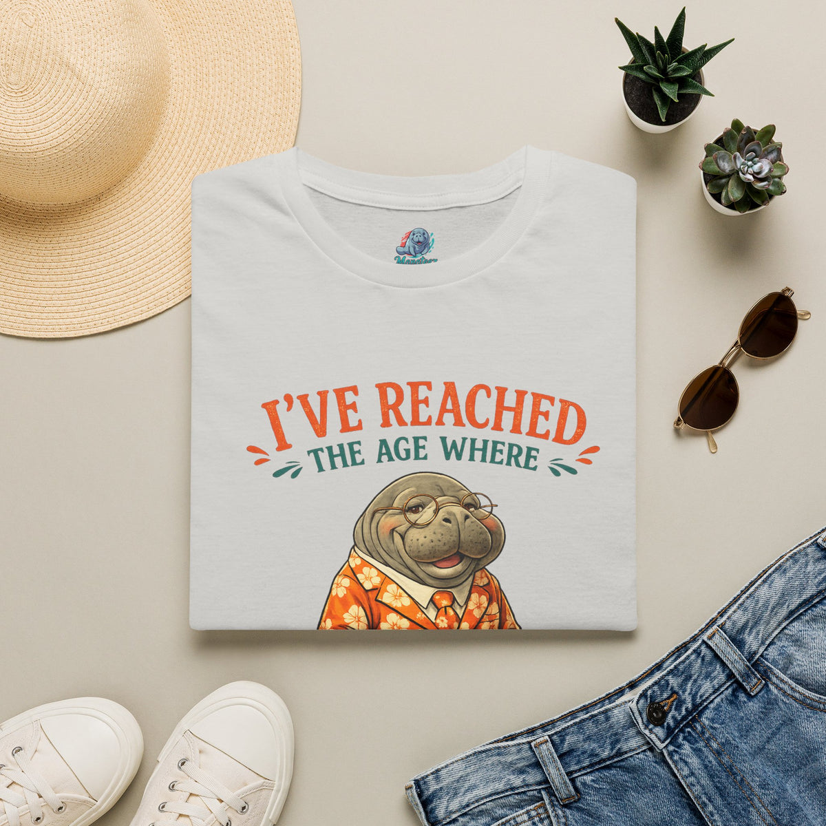 I've Reached the Age Where My Opinion Is a Public Service Shirt | Funny Manatee Tee | Senior Humor Graphic T-Shirt