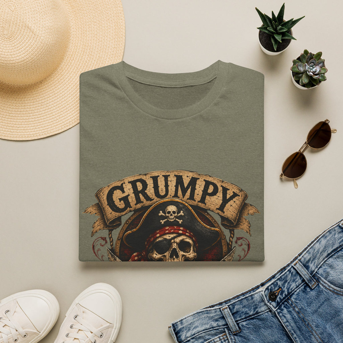 Grumpy Pirate Skull T-Shirt