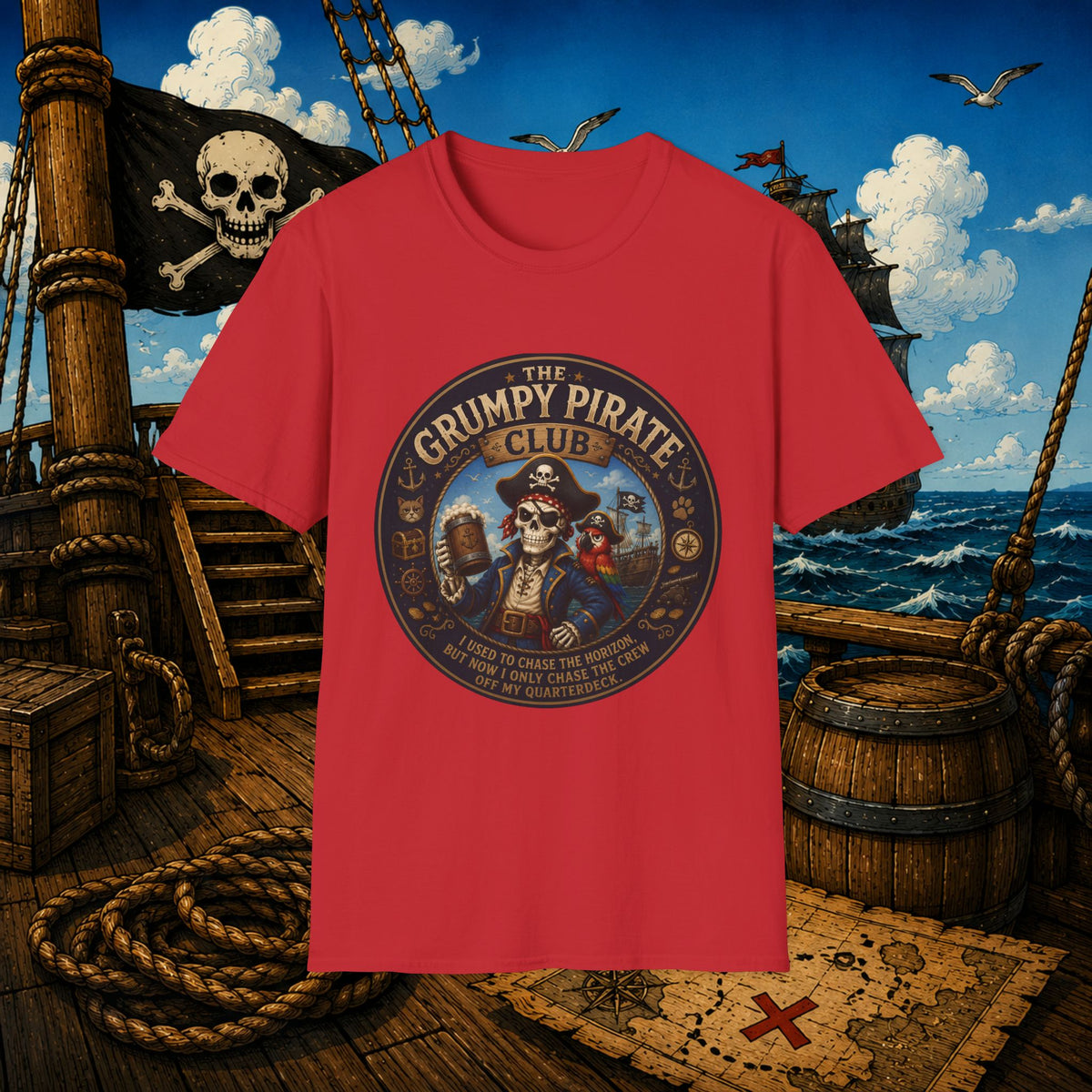 The Grumpy Pirate Skeleton Club T-Shirt