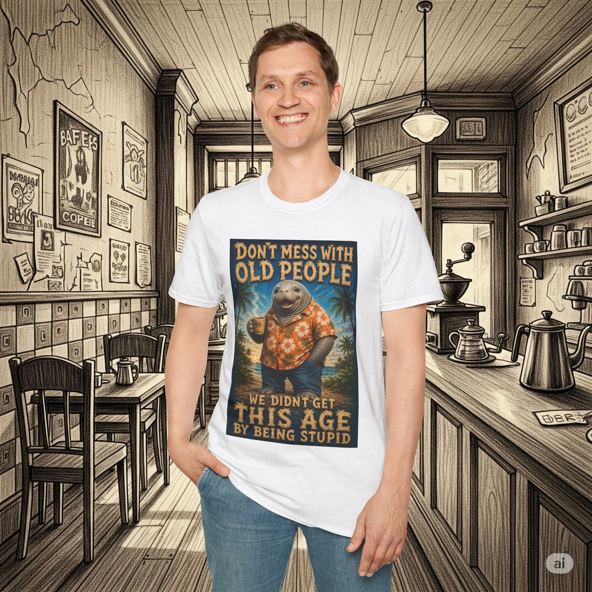 Don’t Mess With Old People Funny Vintage T-Shirt