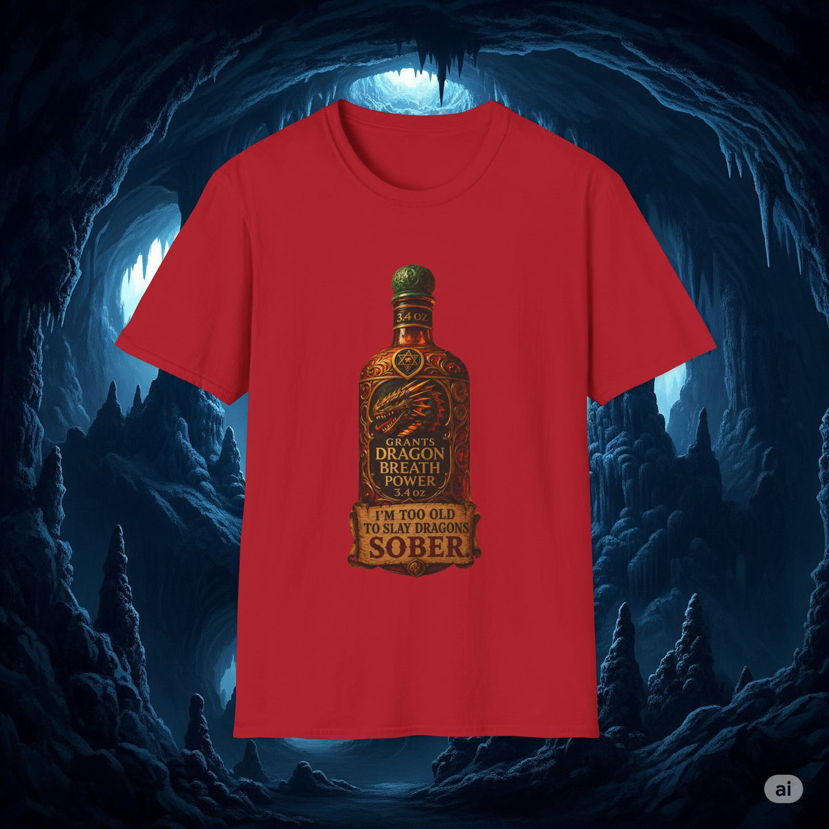 I'm Too Old to Slay Dragons Sober Shirt – Funny Dragon Breath Potion Fantasy T-Shirt