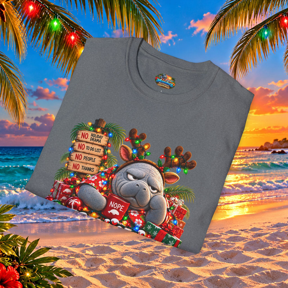 Festively Unavailable Christmas Manatee T-Shirt